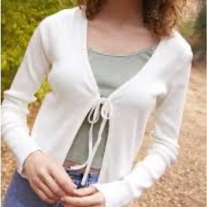 COPY - brandy melville white cardigan tied long sleeve